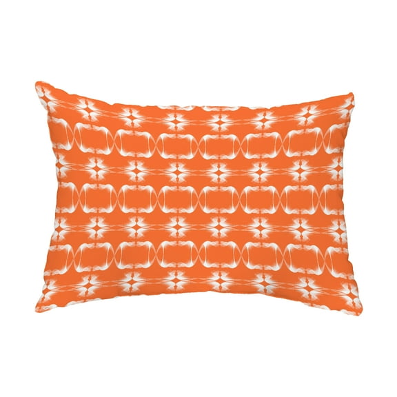 Simply Daisy, 14" x 20" Summer Picnic Orange Abstract Decorative Outdoor Pillow
