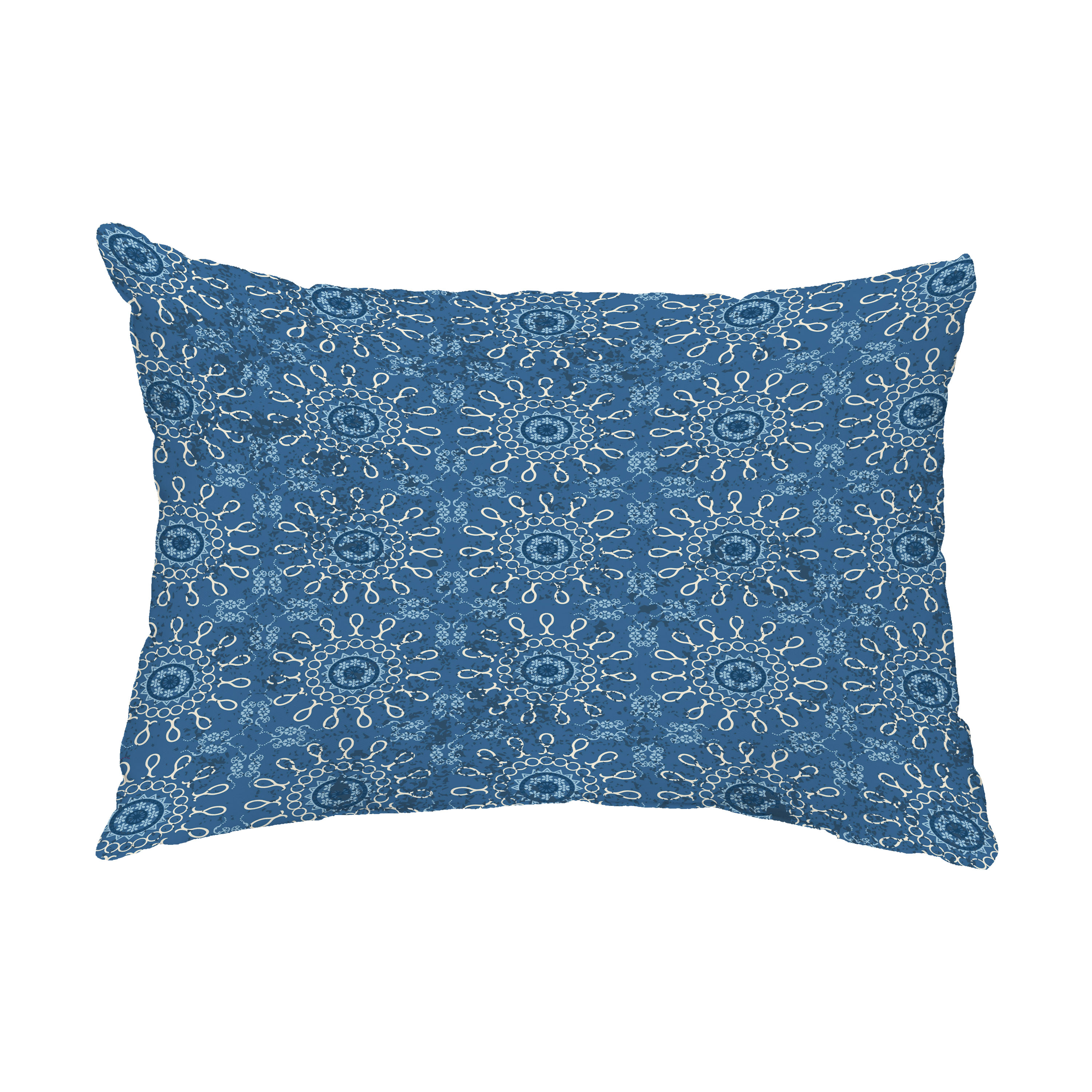 Simply Daisy, 14" x 20" Sun Tile Blue Decorative Abstract Outdoor Throw Pillow