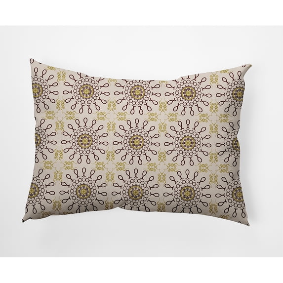 Simply Daisy 14" x 20" Sun Tile Indoor/Outdoor Polyester Throw Pillow, Pomegranate
