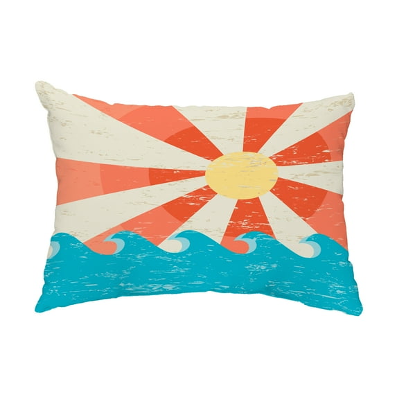 Simply Daisy, 14" x 20" Sunbeams Orange Decorative Coastal Outdoor Pillow