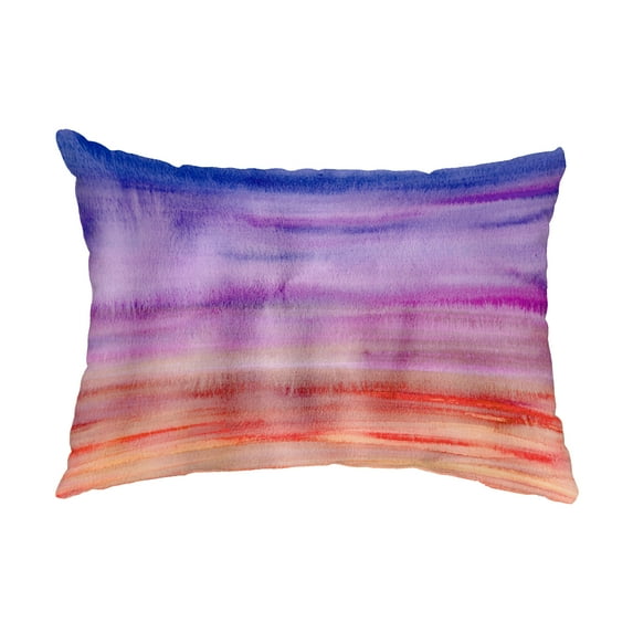 Simply Daisy, 14" x 20" Sunset Beauty Multi Color Stripe Print Outdoor Decorative Throw Pillow