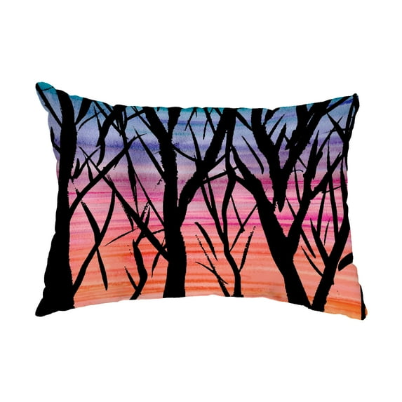 Simply Daisy, 14" x 20" Sunset Branches Multi Floral Print Outdoor Decorative Throw Pillow