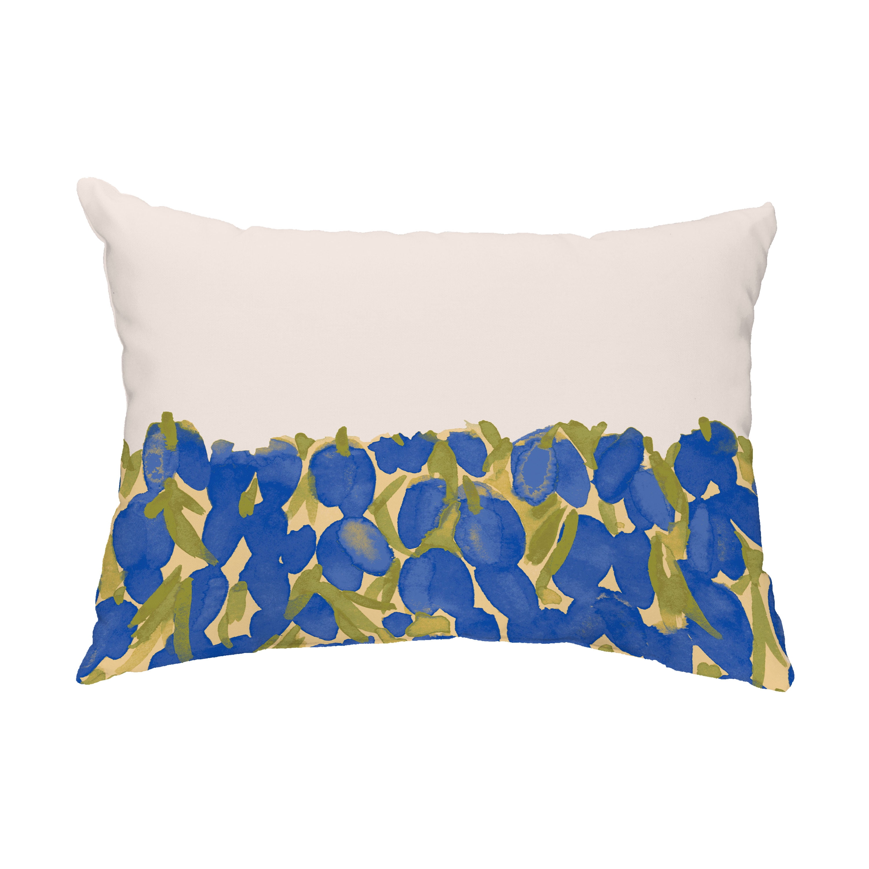 Simply Daisy, 14" x 20" Sunset Tulip Garden Blue Floral Decorative Outdoor Pillow