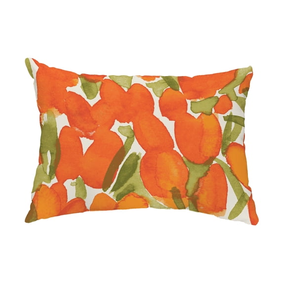 Simply Daisy, 14" x 20" Sunset Tulip Orange Floral Decorative Outdoor Pillow