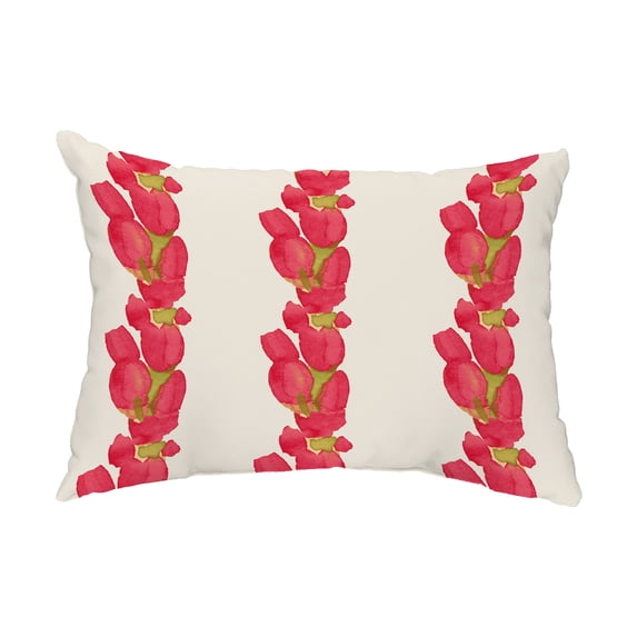 Simply Daisy, 14" x 20" Sunset Tulip Red Floral Decorative Outdoor Pillow
