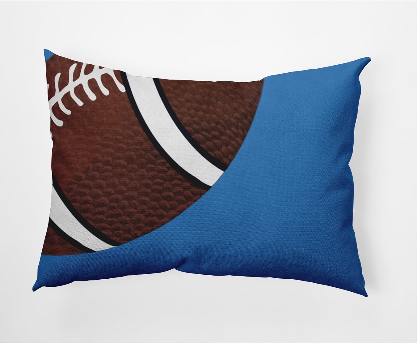 Blue and Brown Football Design Outdoor Throw Pillow