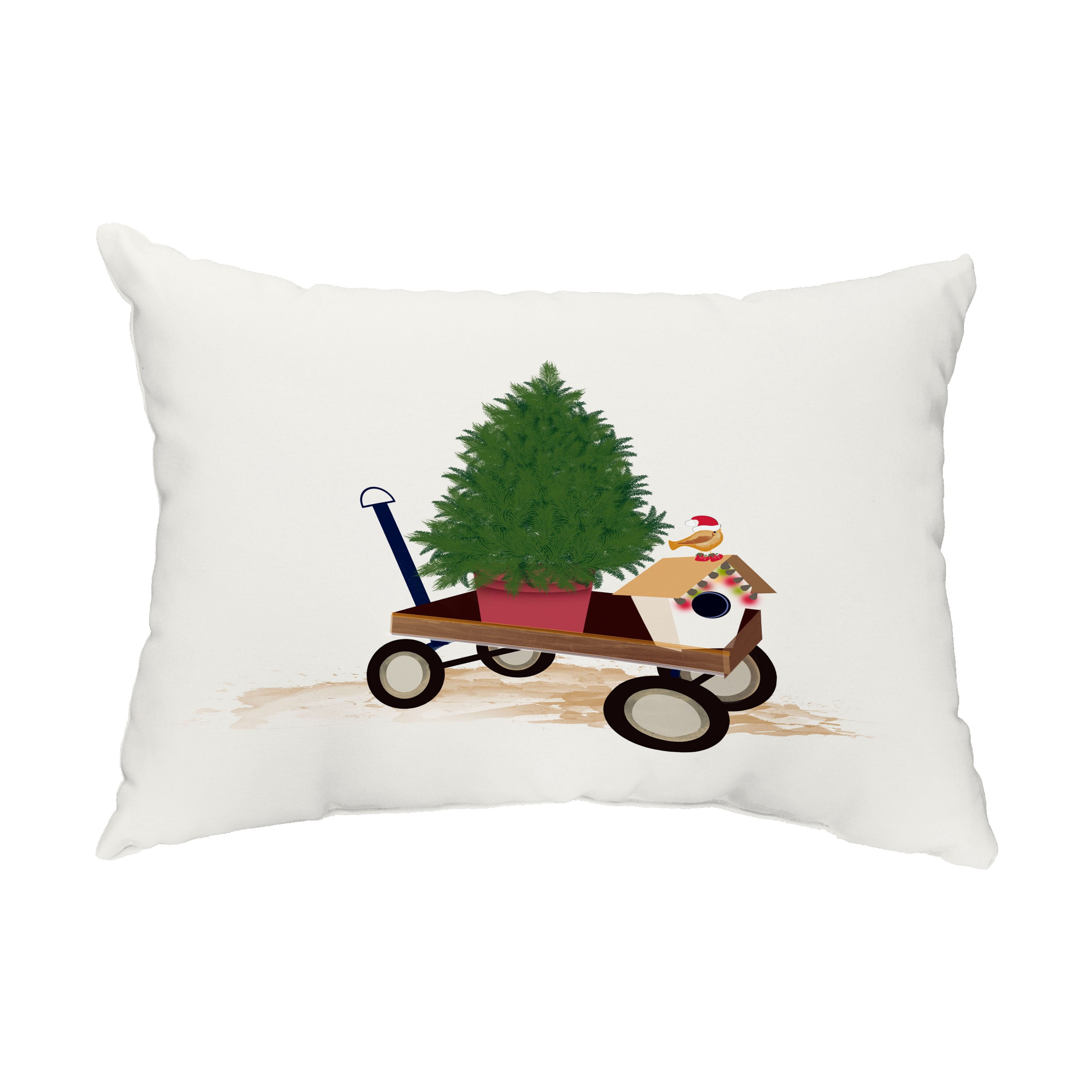 Simply Daisy, 14" x 20" Take Me Home Off White Decorative Christmas Outdoor Pillow