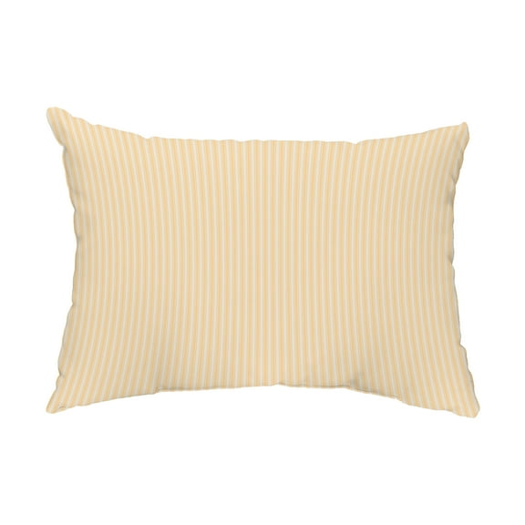 Simply Daisy, 14" x 20" Ticking Stripe Yellow Decorative Stripe Outdoor Pillow