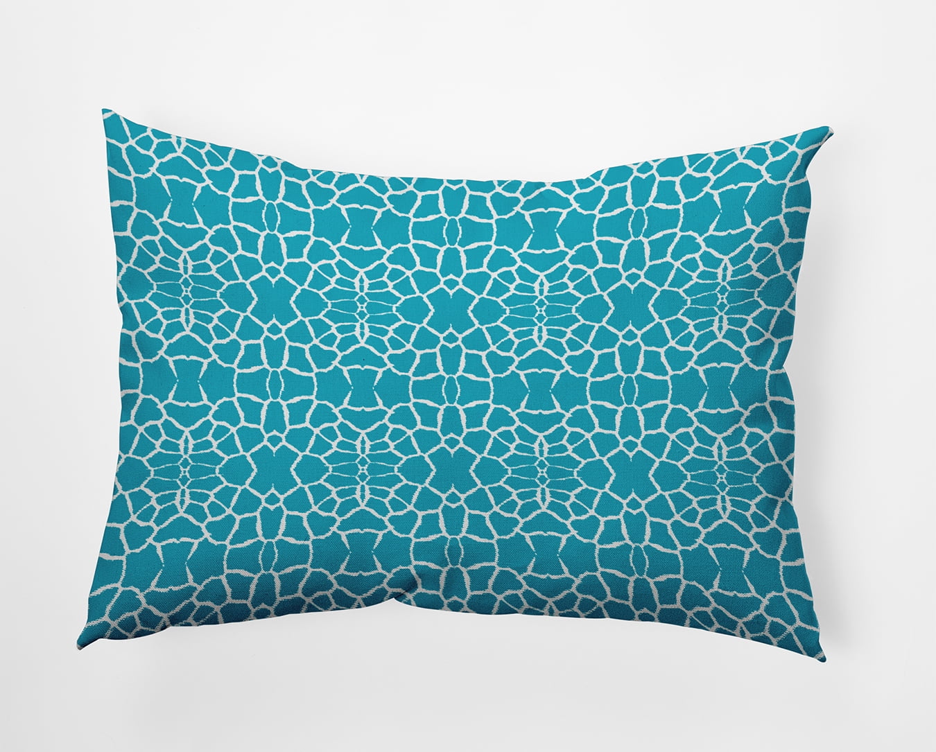 Simply Daisy 14" x 20" Tiny Giraffe Pattern Indoor/Outdoor Throw Pillow, Carribbean Turquoise (1 count)