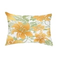 thumbnail image 1 of Simply Daisy, 14" x 20" Tree Mallow Gold Floral Decorative Outdoor Pillow, 1 of 1