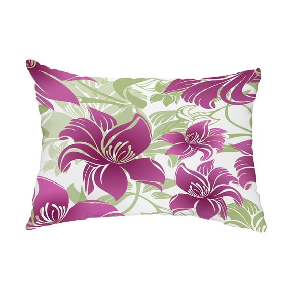 Simply Daisy, 14" x 20" Tree Mallow Purple Floral Decorative Outdoor Pillow
