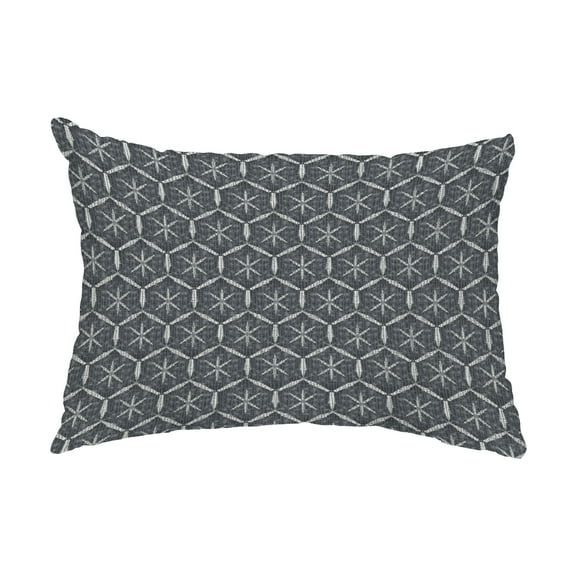 Simply Daisy, 14" x 20" Tufted Black Abstract Decorative Outdoor Pillow