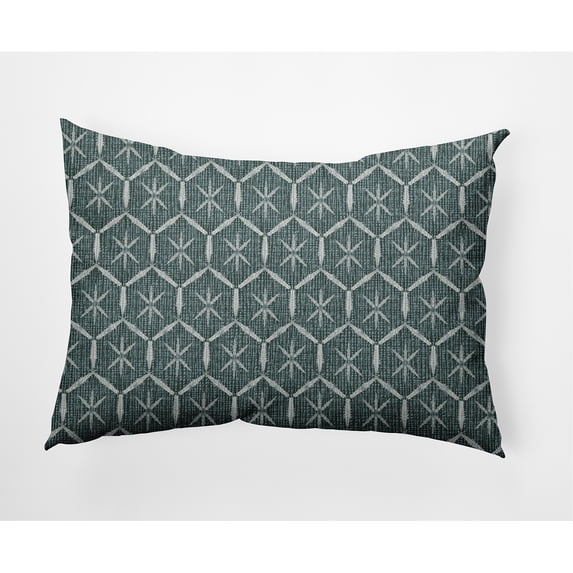 Simply Daisy, 14" x 20" Tufted Green Abstract Decorative Outdoor Pillow