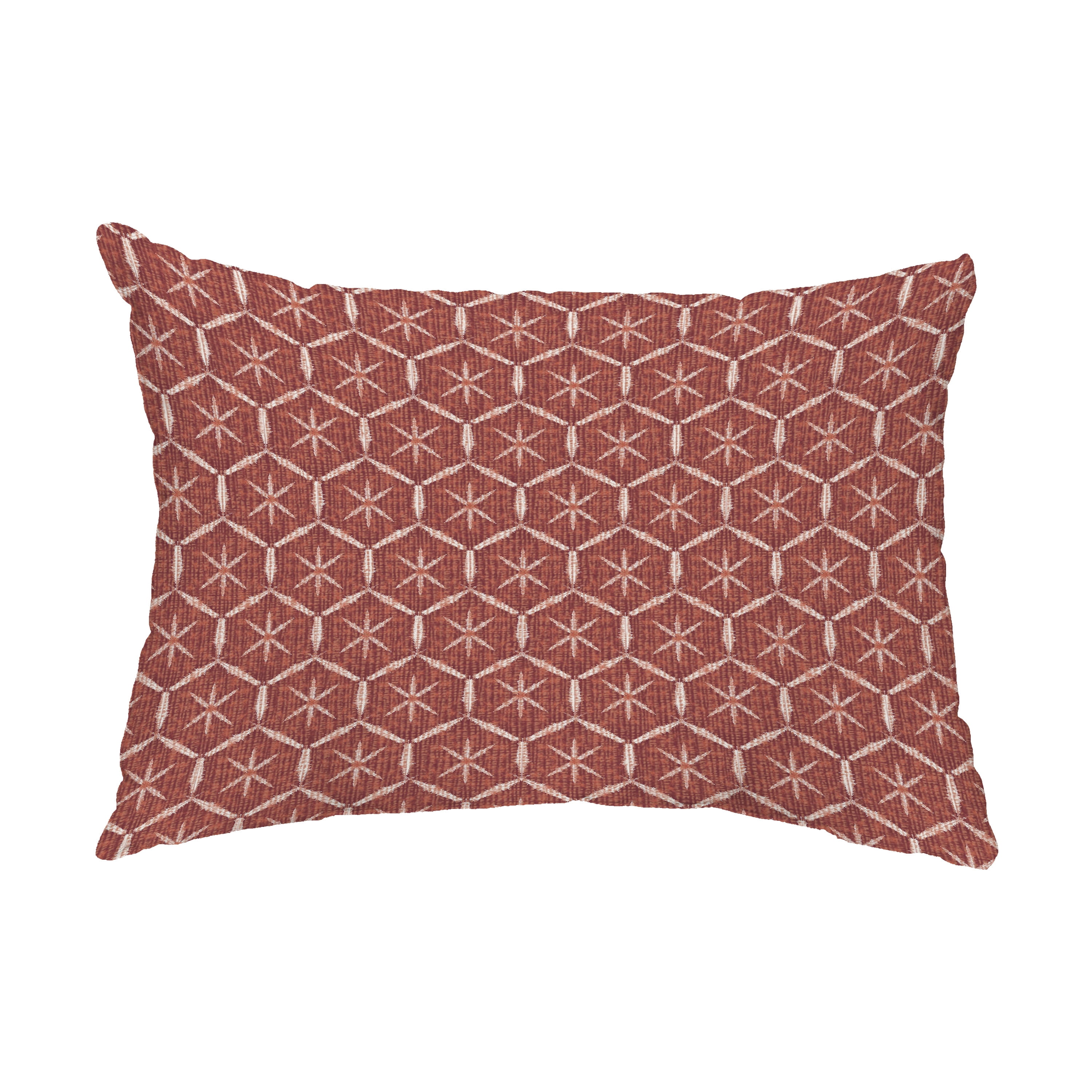 Simply Daisy, 14" x 20" Tufted Maroon Abstract Decorative Outdoor Pillow
