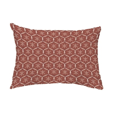 Simply Daisy, 14" x 20" Tufted Maroon Abstract Decorative Outdoor Pillow