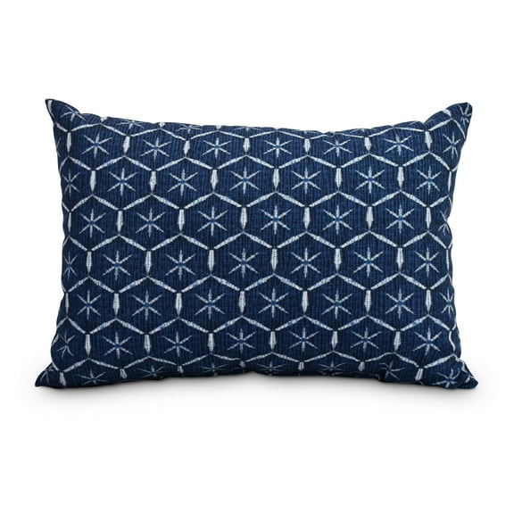Simply Daisy, 14" x 20" Tufted Navy Blue Abstract Decorative Outdoor Pillow