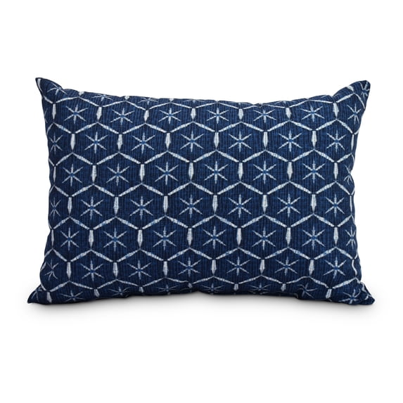 Simply Daisy, 14" x 20" Tufted Navy Blue Abstract Decorative Outdoor Pillow