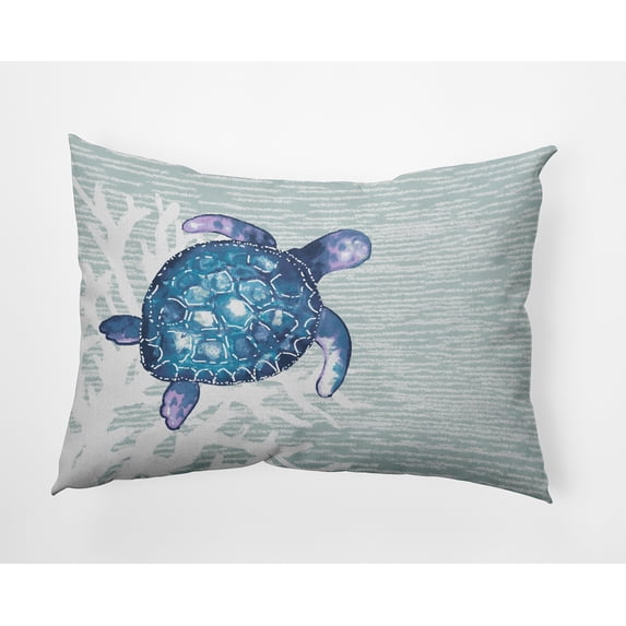 Simply Daisy 14" x 20" Turtle Friend Decorative Throw Pillow, Aqua (1 count)