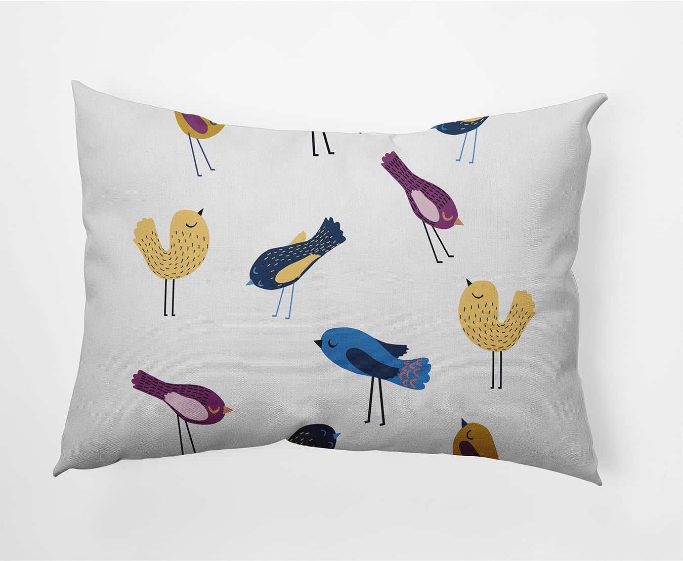 Simply Daisy, 14" x 20" Tweets Yellow Coastal Decorative Outdoor Pillow
