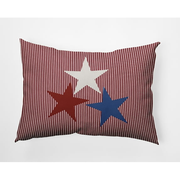 Simply Daisy 14" x 20" USA Colors Decorative Throw Pillow, Red (1 count)