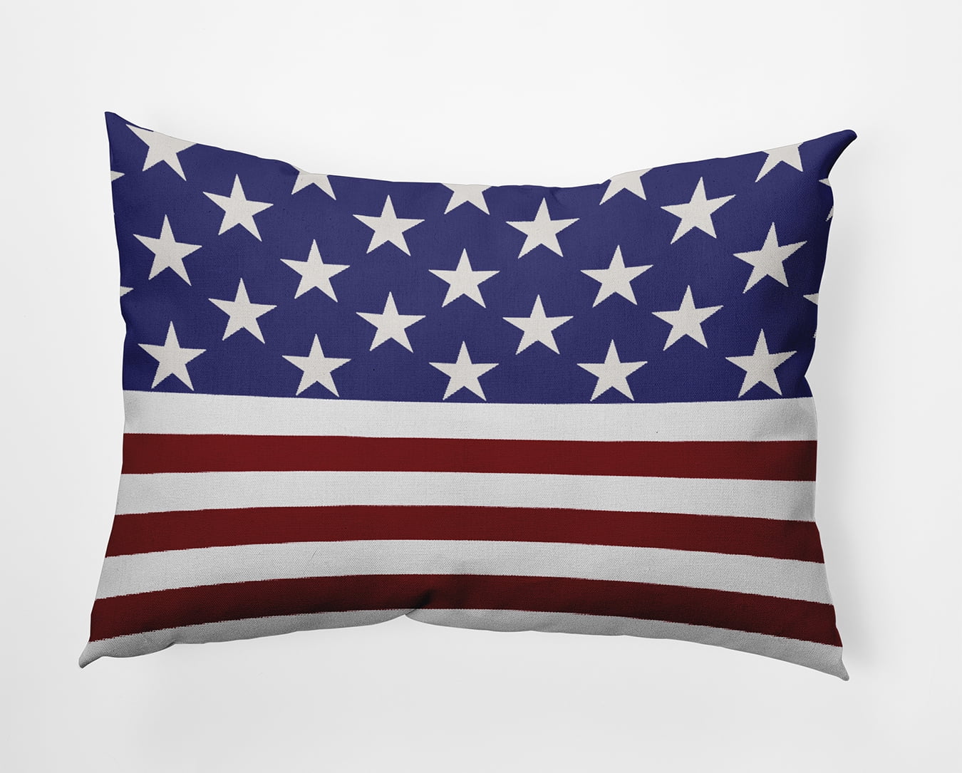 Simply Daisy 14" x 20" USA Flag Indoor/Outdoor Throw Pillow, Purplish Blue (1 count)