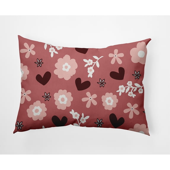Simply Daisy 14" x 20" Flowery Love Valentines Decorative Lumbar Pillow