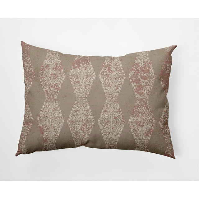 Simply Daisy 14" x 20" Victorian Brown Polyester Decorative Lumbar Pillow
