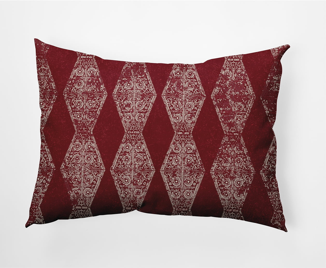 Simply Daisy 14" x 20" Victorian Red Polyester Decorative Lumbar Pillow
