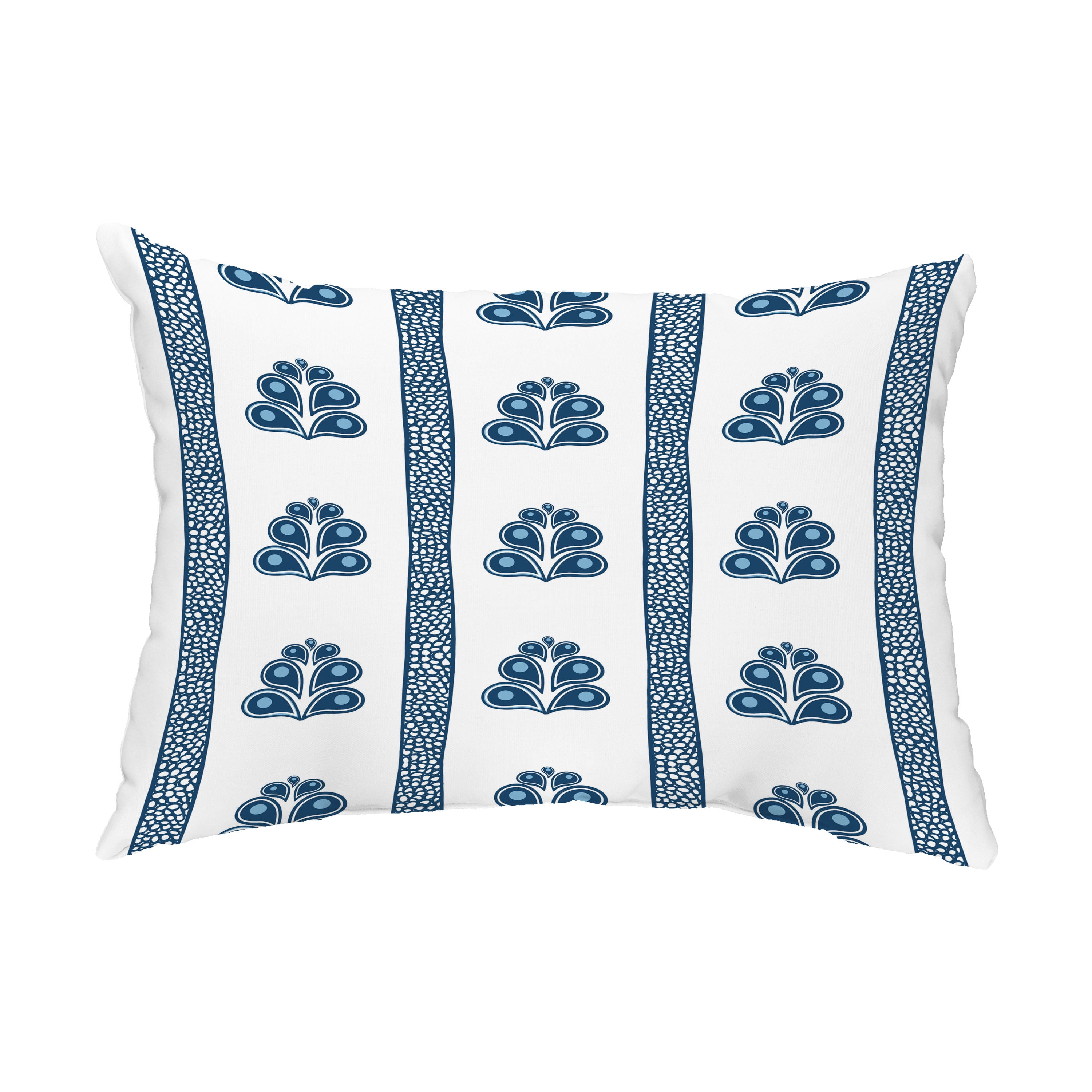 Simply Daisy, 14" x 20" Wacky Stripe Blue Abstract Decorative Outdoor Pillow