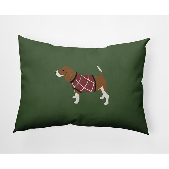Simply Daisy 14" x 20" Warmest Wishes Doggie Outdoor Throw Pillow