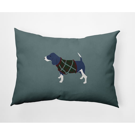 Simply Daisy 14" x 20" Warmest Wishes Doggie Outdoor Throw Pillow