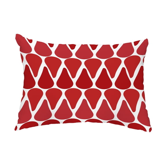 Simply Daisy, 14" x 20" Watermelon Seeds Red Abstract Decorative Outdoor Pillow