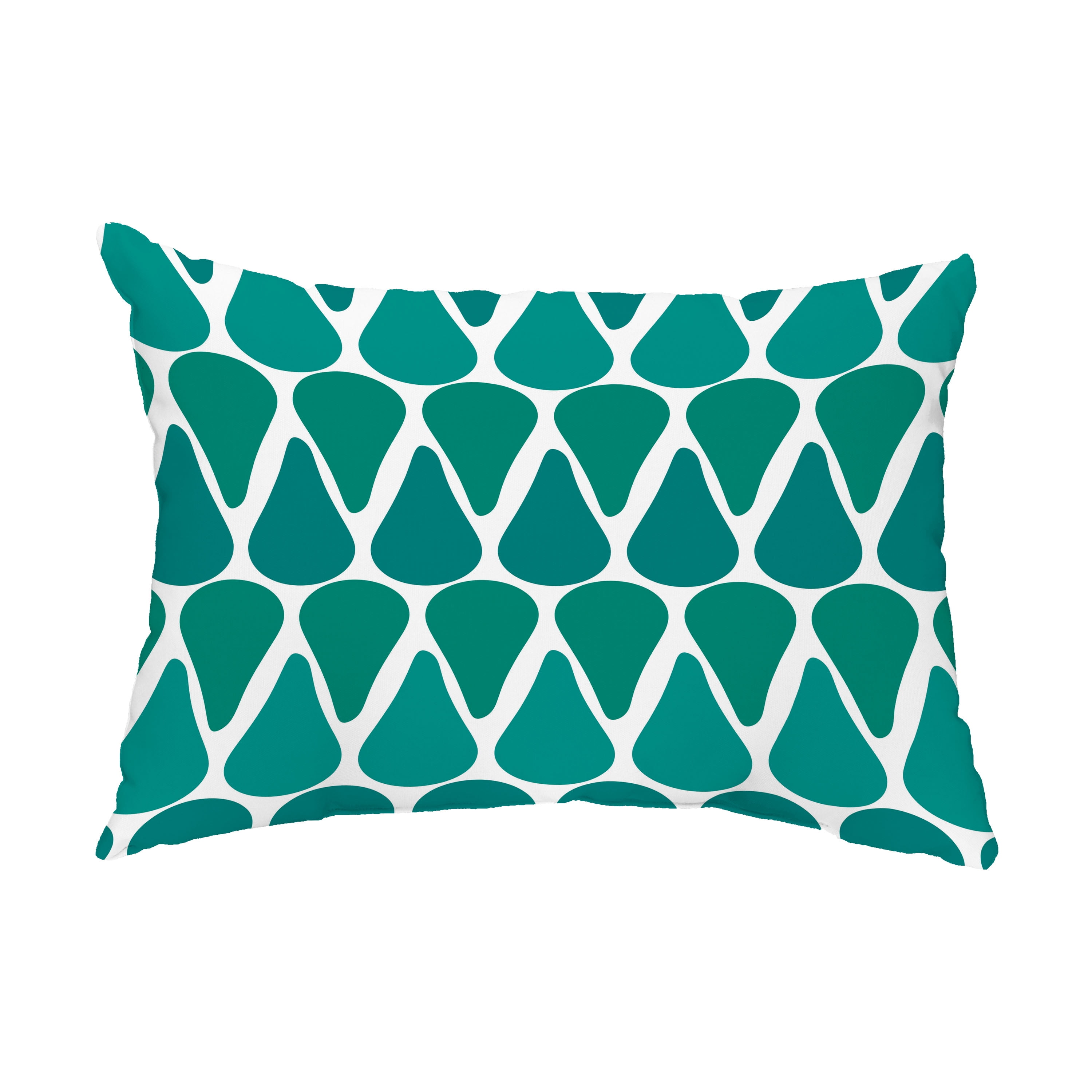 Simply Daisy, 14" x 20" Watermelon Seeds Teal Abstract Decorative Outdoor Pillow