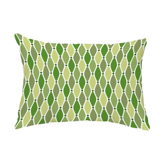 Simply Daisy, 14" x 20" Wavy Green Decorative Abstract Outdoor Throw Pillow
