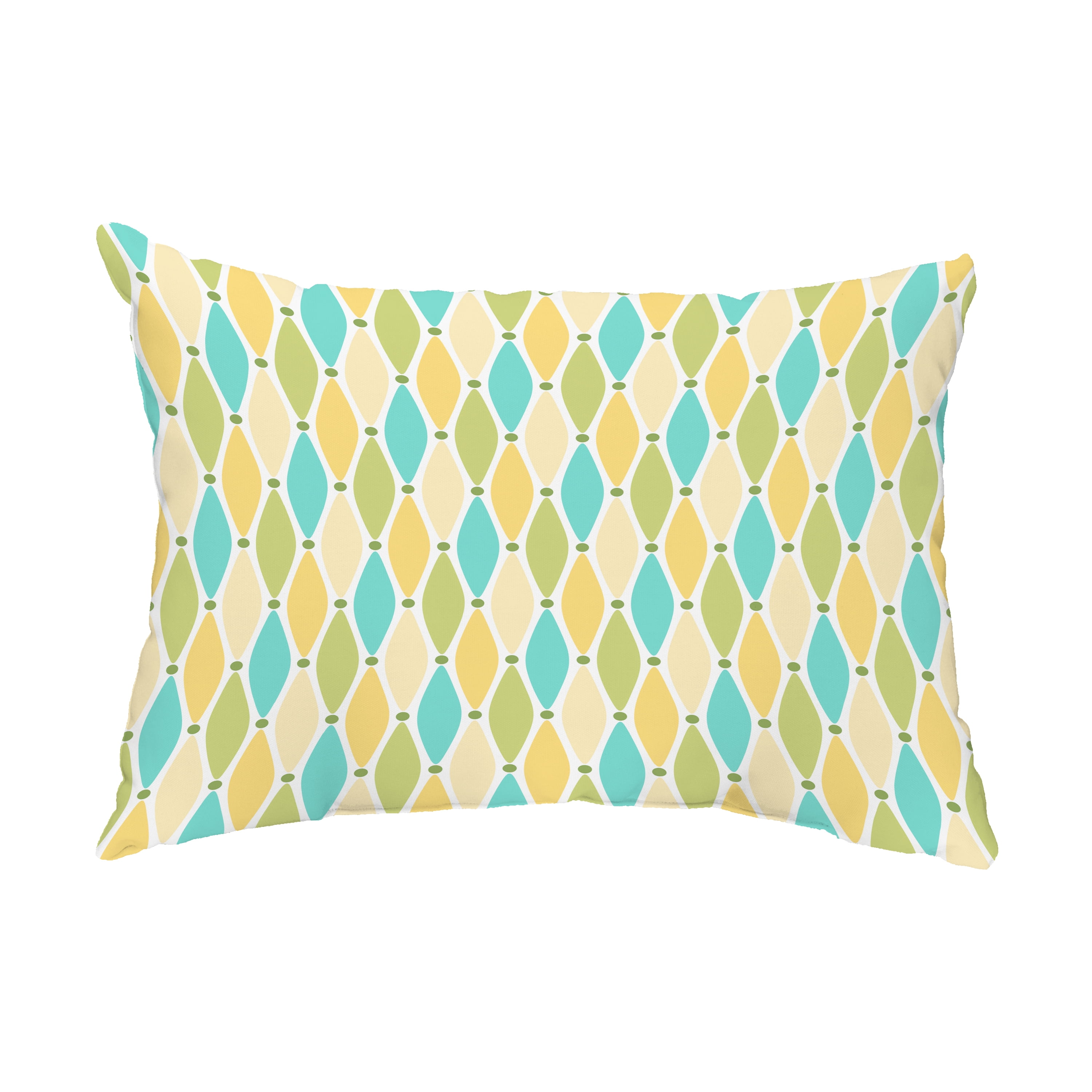 Simply Daisy, 14" x 20" Wavy Splash Yellow Decorative Abstract Outdoor Throw Pillow