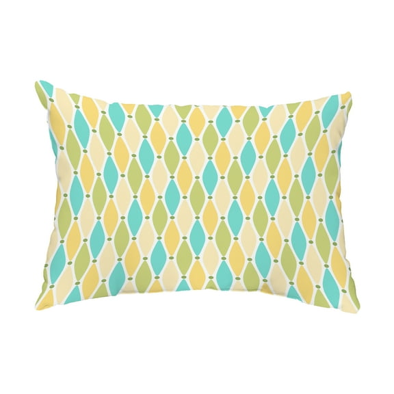 Simply Daisy, 14" x 20" Wavy Splash Yellow Decorative Abstract Outdoor Throw Pillow