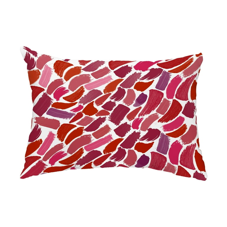 Simply Daisy 14 x 20 Wenstry Cranberry Abstract Decorative Outdoor Pillow Walmart