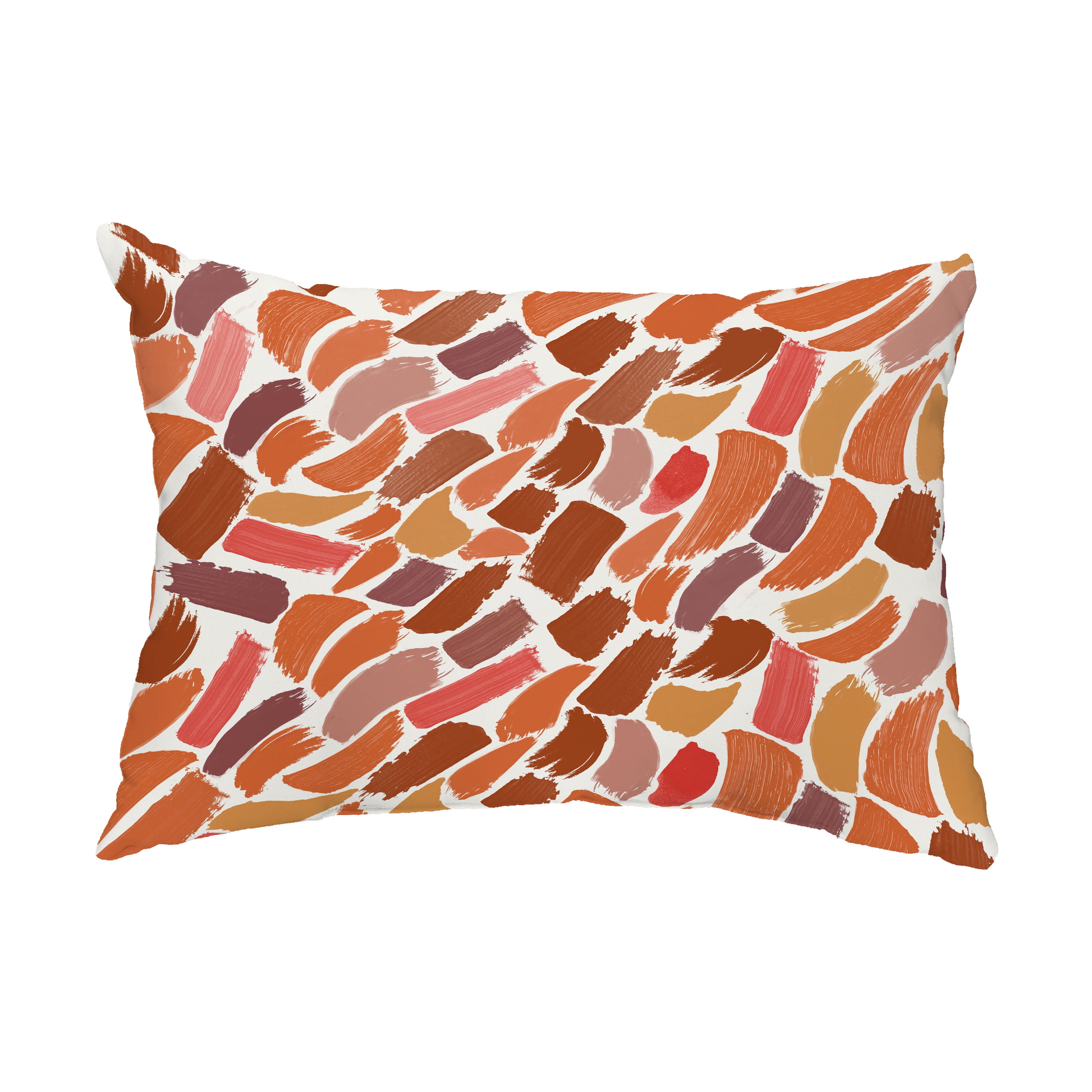 Simply Daisy, 14" x 20" Wenstry Orange Abstract Decorative Outdoor Pillow