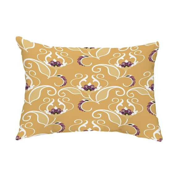 Simply Daisy, 14" x 20" West Indies Gold Floral Decorative Outdoor Pillow
