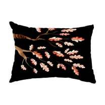 Simply Daisy, 14" x 20" Wild Oak Branch Black Floral Print Outdoor Decorative Throw Pillow