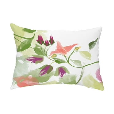 Simply Daisy, 14" x 20" Windy Bloom Coral Floral Decorative Outdoor Pillow