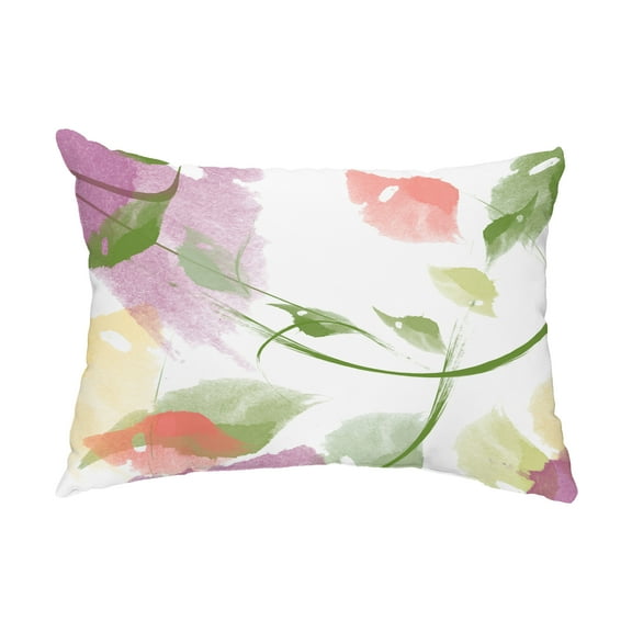 Simply Daisy, 14" x 20" Windy Coral Floral Decorative Outdoor Pillow
