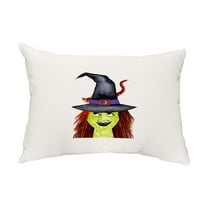 Simply Daisy, 14" x 20" Witches Hat Cream Halloween Print Decorative Outdoor Throw Pillow