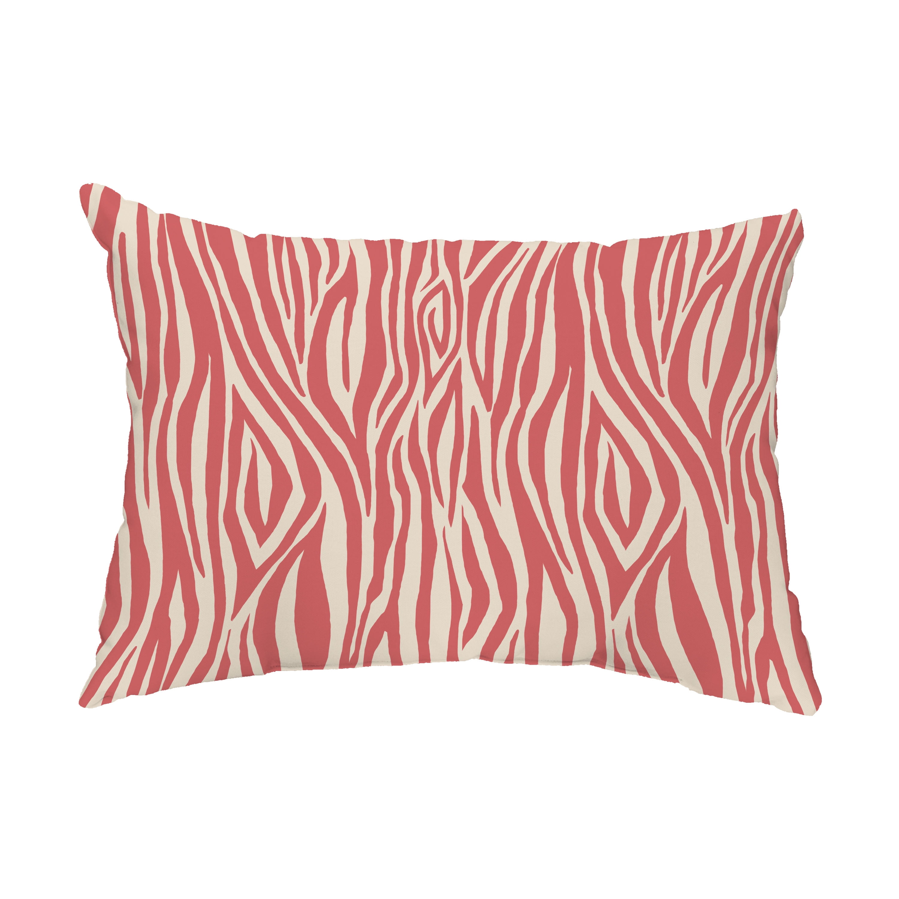 Simply Daisy, 14" x 20" Wood Stripe Coral Decorative Abstract Outdoor Throw Pillow
