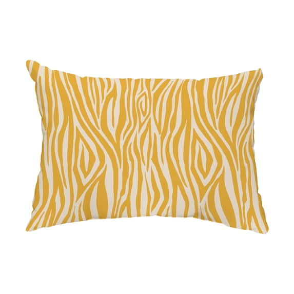 Simply Daisy, 14" x 20" Wood Stripe Gold Decorative Abstract Outdoor Throw Pillow