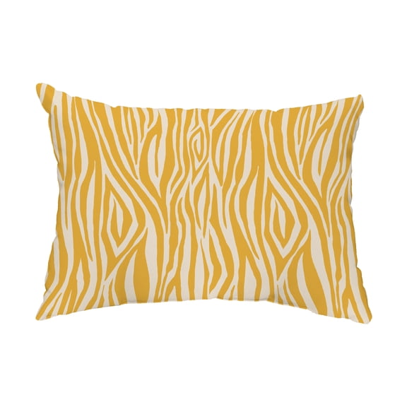 Simply Daisy, 14" x 20" Wood Stripe Gold Decorative Abstract Outdoor Throw Pillow