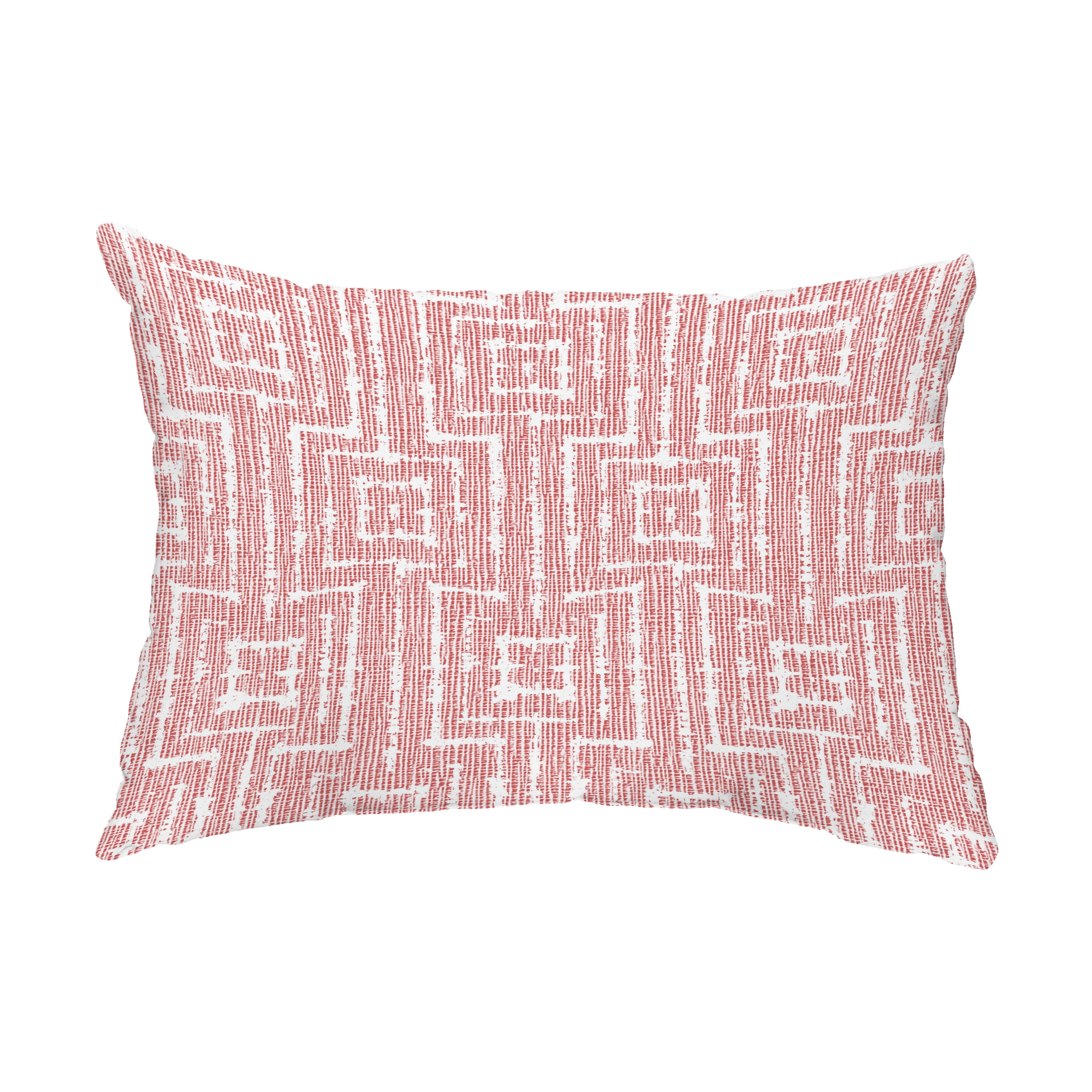Simply Daisy, 14" x 20" Woven Tiki Orange Abstract Decorative Outdoor Pillow