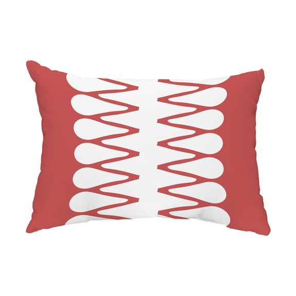 Simply Daisy, 14" x 20" Zipped Red Abstract Decorative Outdoor Pillow
