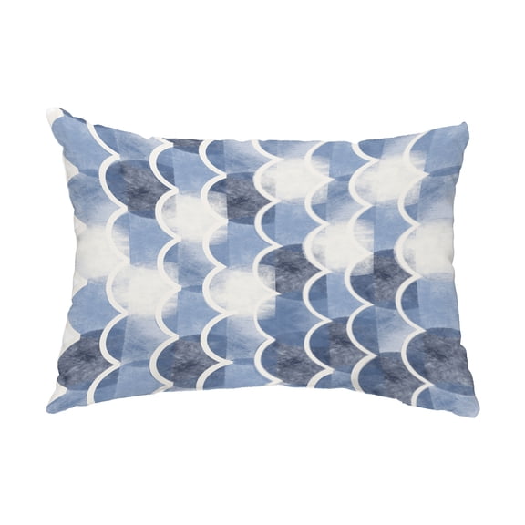 Simply Daisy, 14" x 20" Zircoland Blue Abstract Decorative Outdoor Pillow