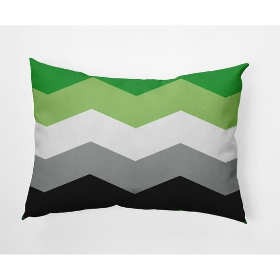 Simply Daisy 14 x 20 inch Lumbar Aromantic Chevron Outdoor Throw Pillow